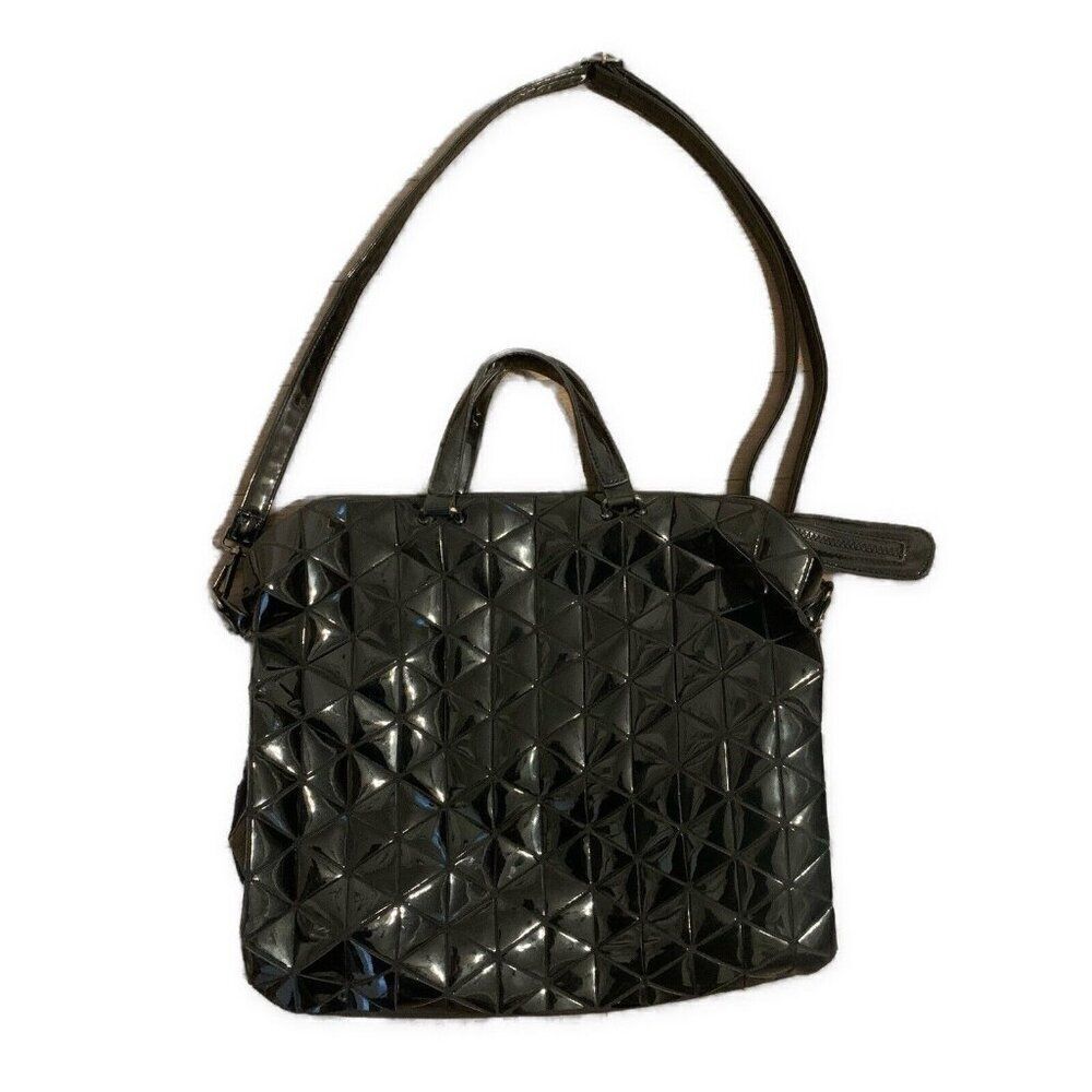 Issey Miyake Bao Bao Authentic Solid Black Medium Large Crossbody Bag Handbag